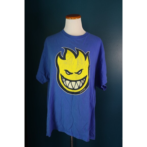 Spitfire Y2K Wheels Skateboard T Shirt Mens XL Blue Graphic Grunge Skater - Picture 1 of 9